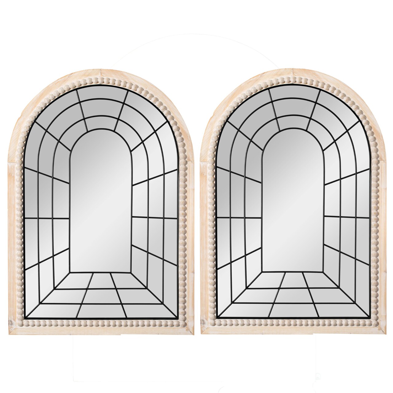 Arched Large 39.37 x 27.56 in Rustic Window Metal Mirror, Windowpane Shaped Decoration Farmhouse Big Wall Mounted Mirrors Boho Decor for Home Living Room Fireplace Entryway Bedroom Bathroom Vanity Corridor